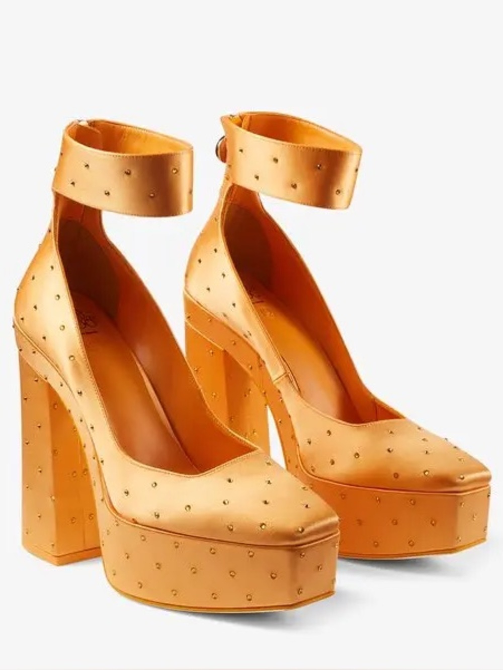 New Jimmy CHOO Sailor Moon Venus Platform 140 Orange Platform Pumps Crystals